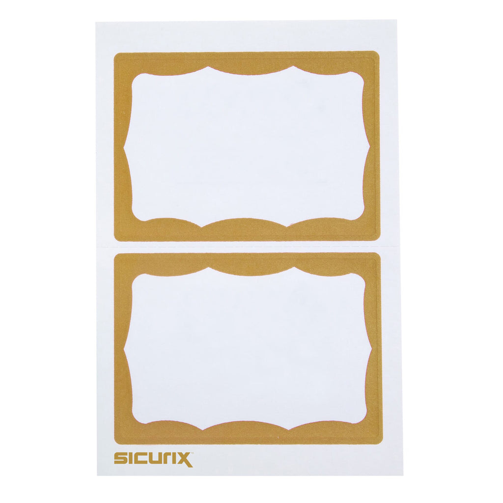 Adhesive Badge Gold Border 100/pk