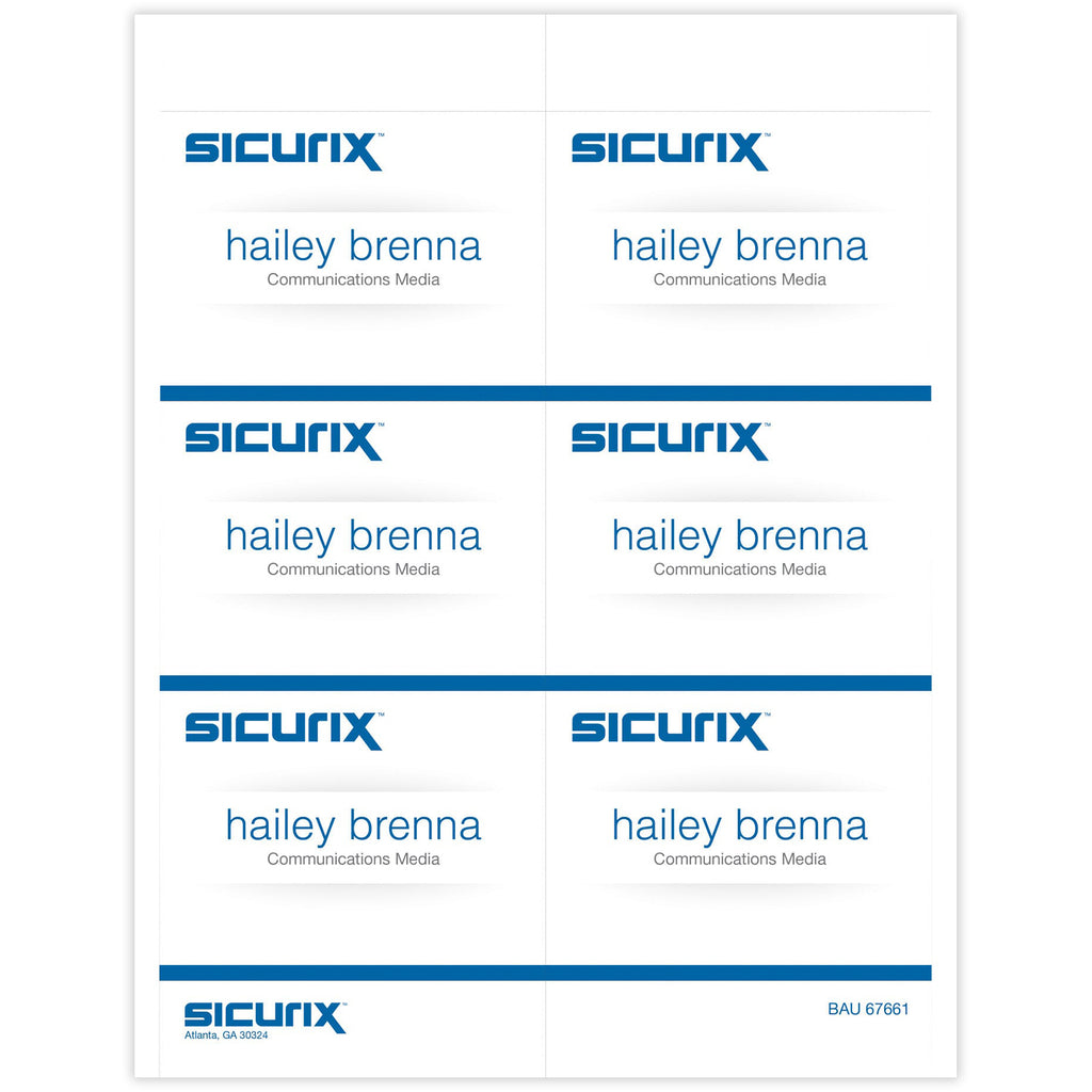 Id Badge Insert Sheets 60/pk White 4in X 3in