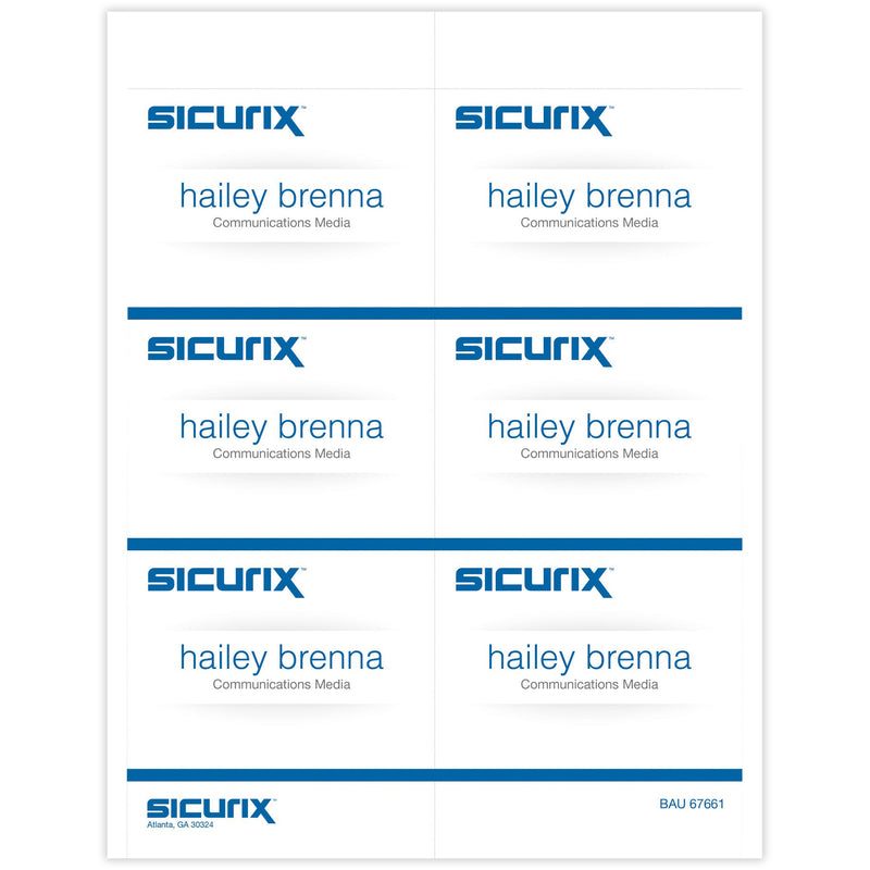 Id Badge Insert Sheets 60/pk White 4in X 3in