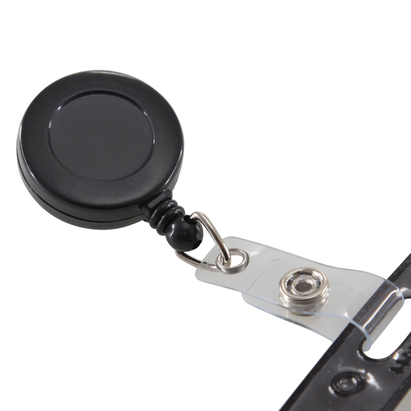 Id Card Reel W/belt Clip Black