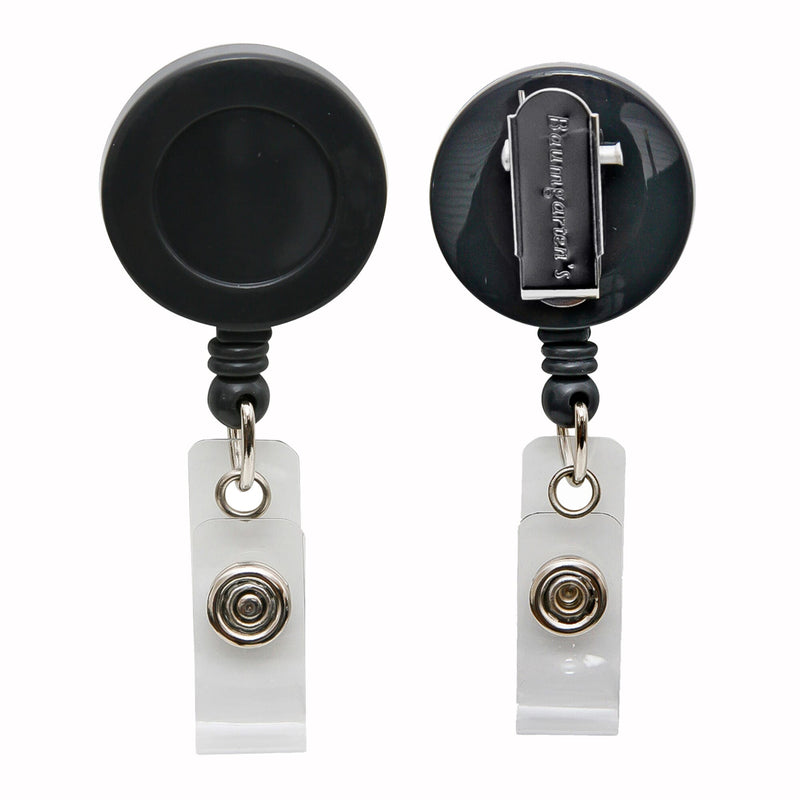 Id Card Reel W/belt Clip Black