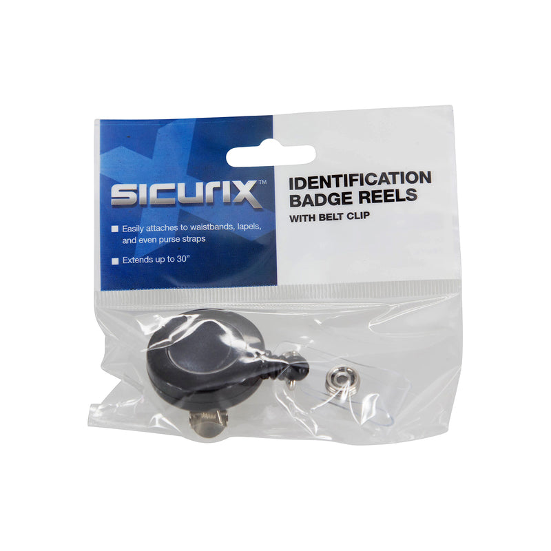 Id Card Reel W/belt Clip Black