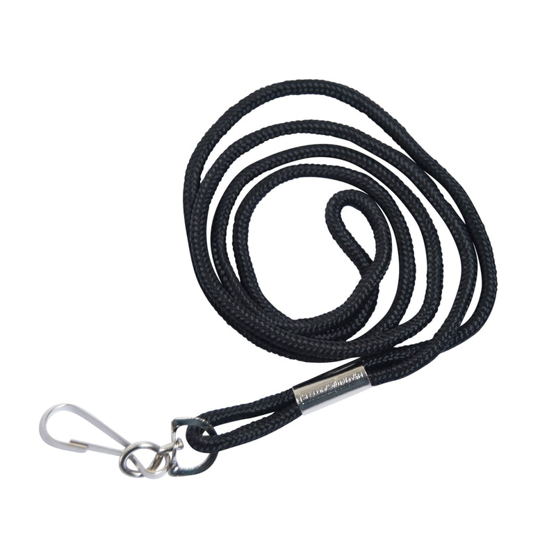 Standard Lanyard, Rope Style, J Hook, Black, 12 Per Pack, 3 Packs