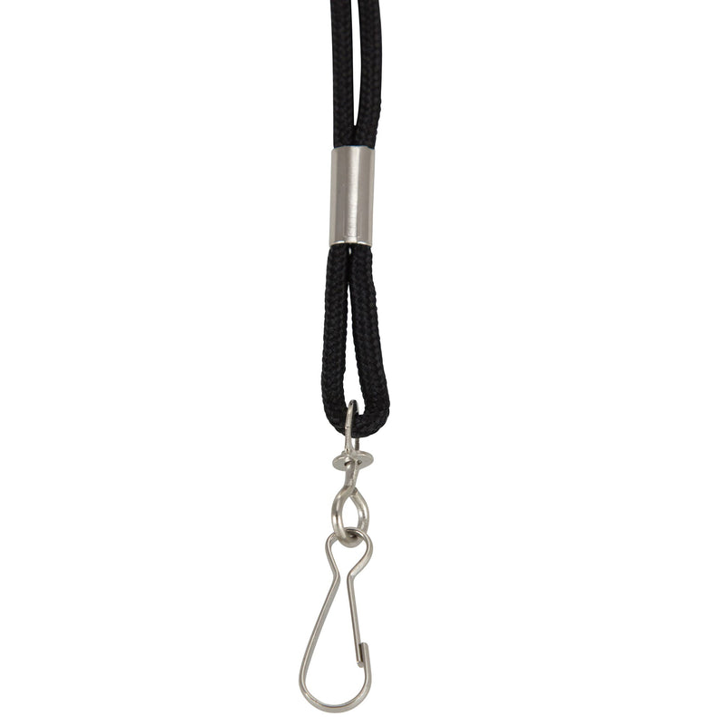 Std Rope Lanyard W/hook Blk 12/pk