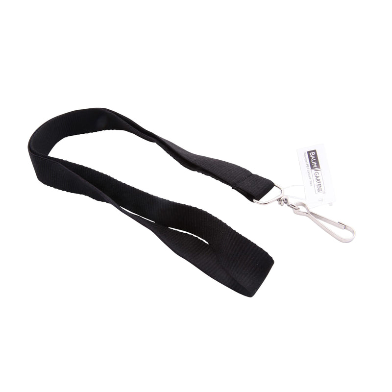 Recycled PET Lanyard, Flat Style, J Hook, Black, Pack of 12