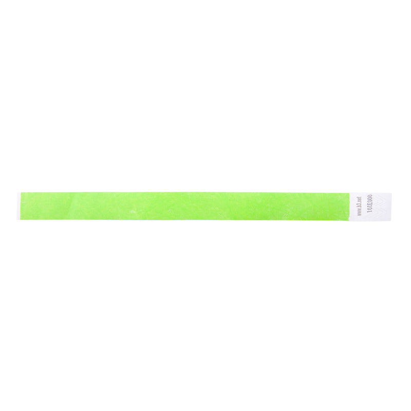 Sequentially Numbered Security Wristbands, 3/4", Green, Pack of 100