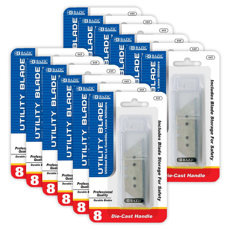 Utility Knife Replacement Blades, 8 Per Tube, 12 Tubes