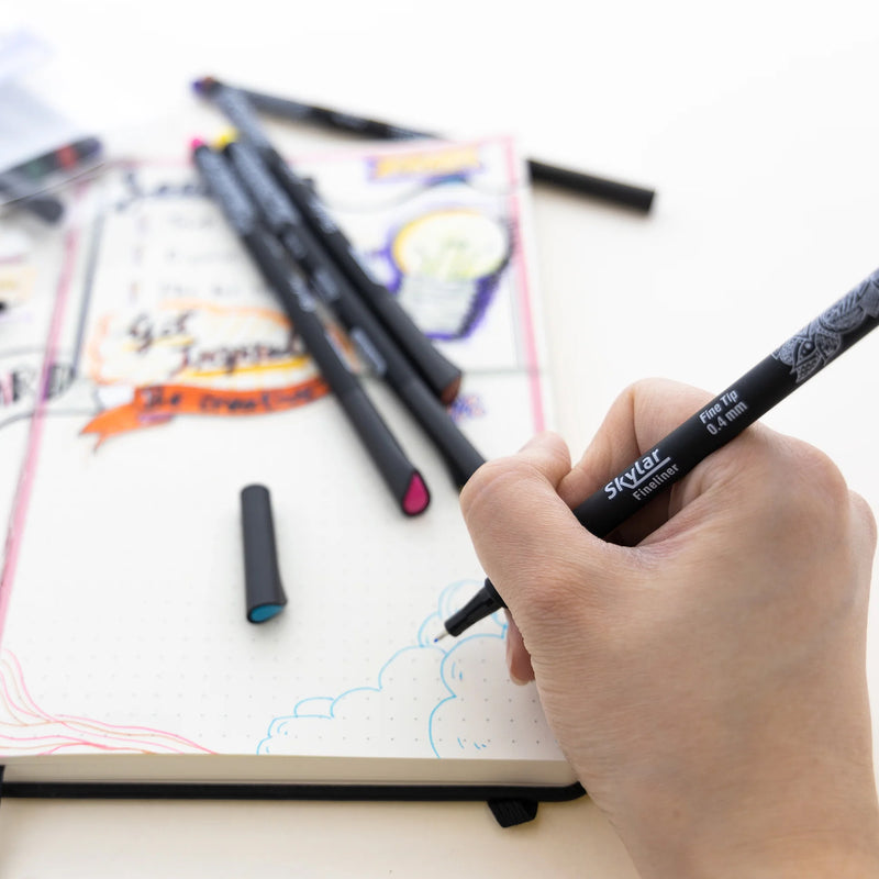 10 Color Skylar 0.4mm Fineliner Pen