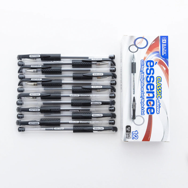 12ct Essence Black Gel Pen W/ Cushion Grip