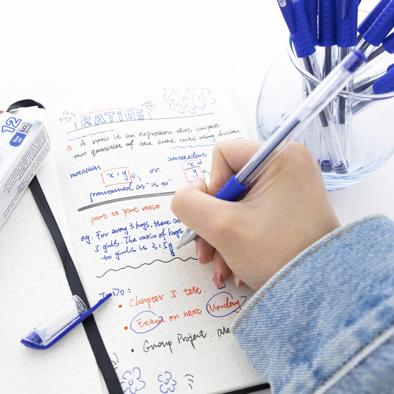 12ct Essence Blue Gel Pen W/ Cushion Grip