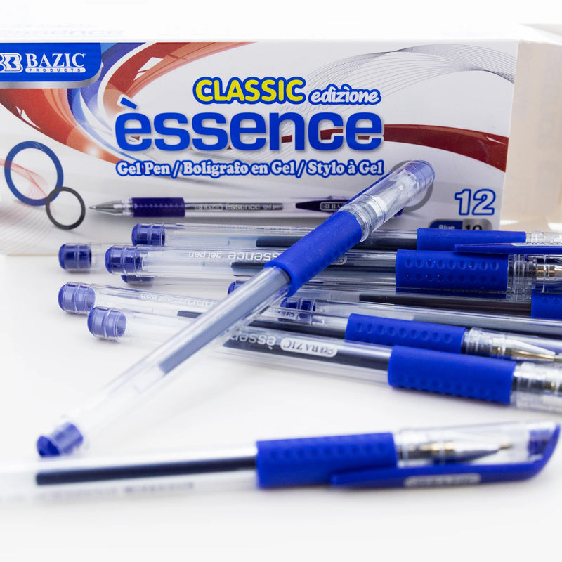 12ct Essence Blue Gel Pen W/ Cushion Grip