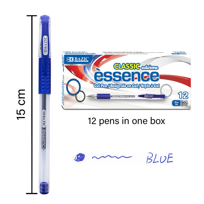 12ct Essence Blue Gel Pen W/ Cushion Grip