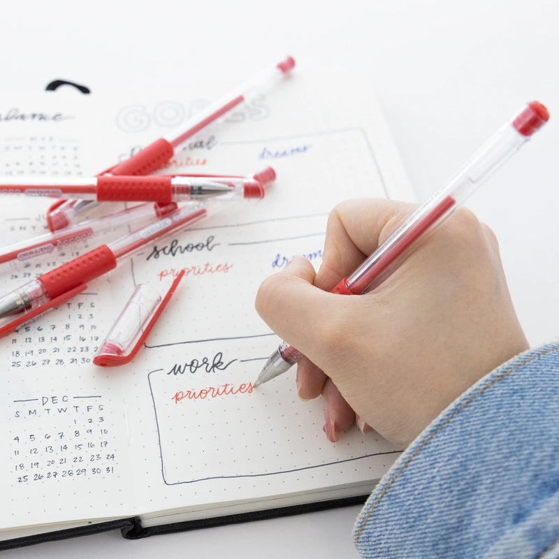 12ct Essence Red Gel Pen W/ Cushion Grip