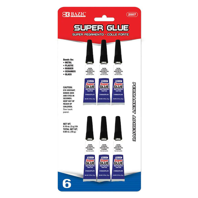 Bazic 6ct Super Glue 0.10 Oz