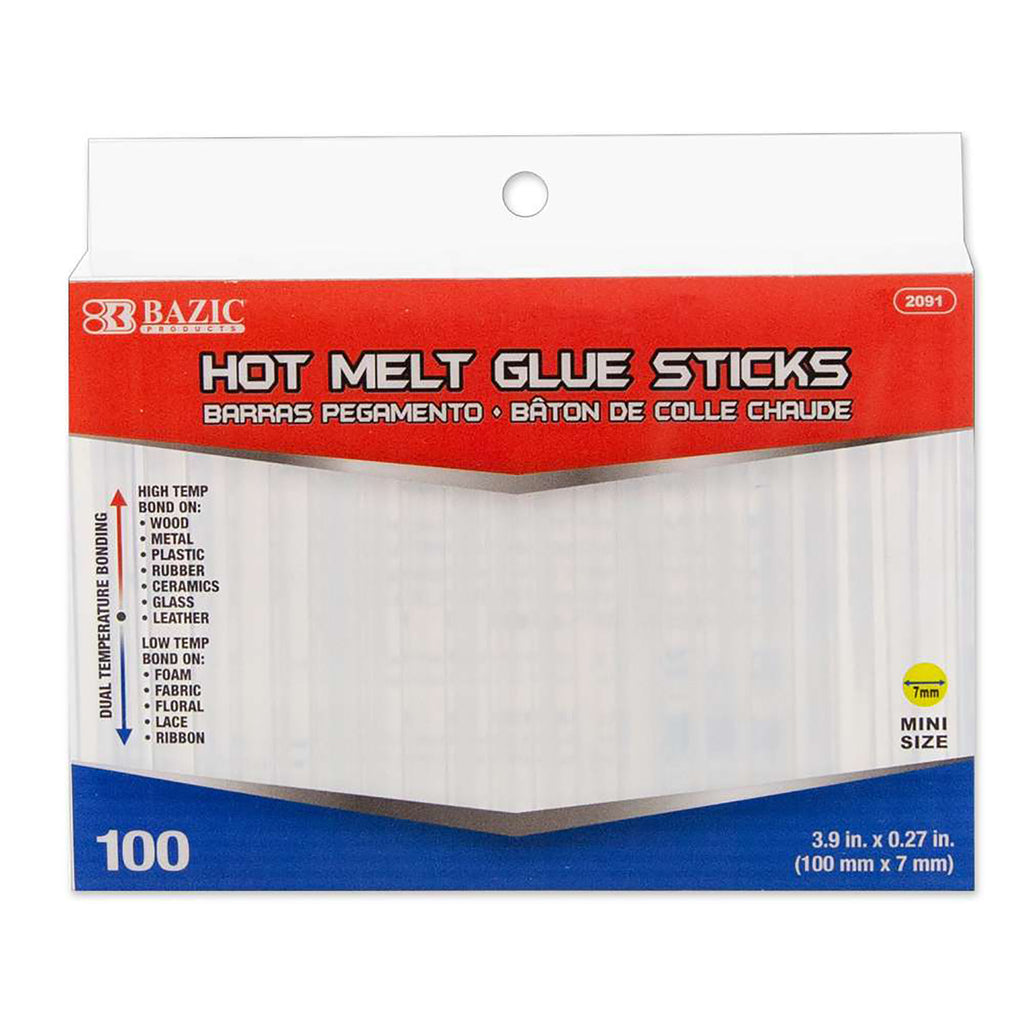 Dual Temp Mini Hot Glue Stick 100ct 3.9 X 0.27in