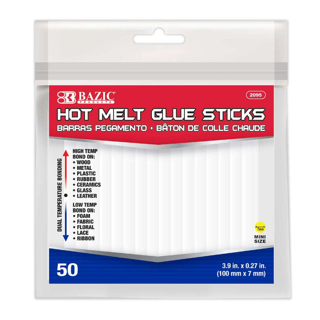 Dual Temp Mini Hot Glue Sticks 50ct 3.9 X 0.27in