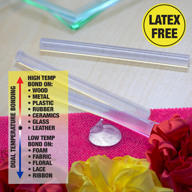 Dual Temp Mini Hot Glue Sticks 50ct 3.9 X 0.27in