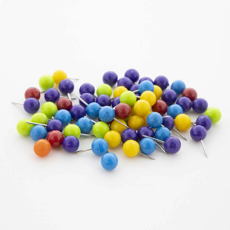 Round Push Pins 80ct Asst Color