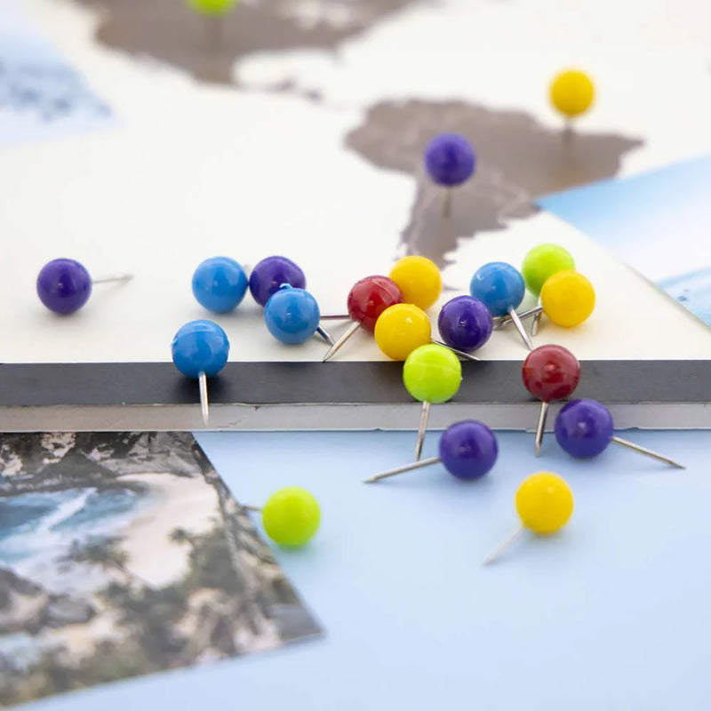 Round Push Pins 80ct Asst Color