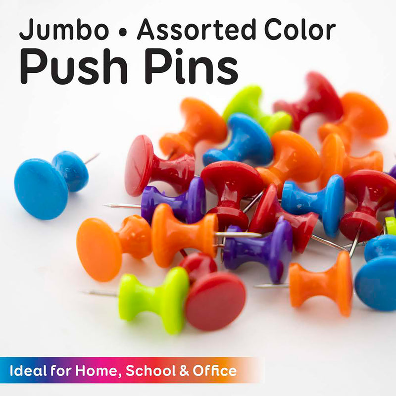 Jumbo Push Pins 25ct Asst Color