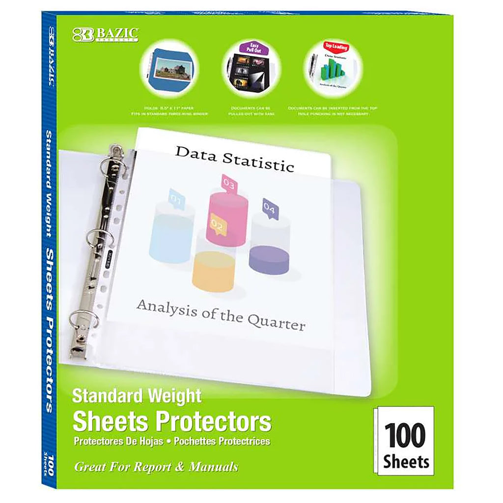 100ct Top Loading Sheet Protectors Standard Weight