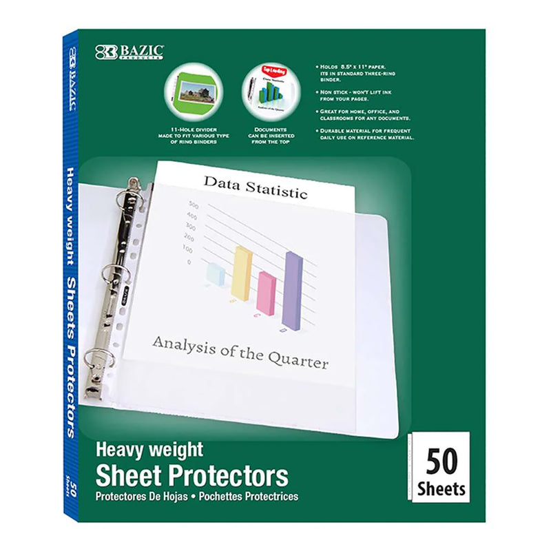 50ct Sheet Protectors Heavy Weight Top Loading