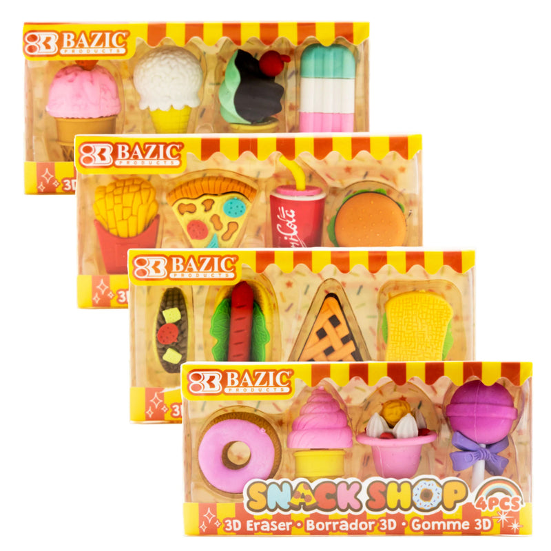 Snack Shop 3d Eraser Sets 24 Packs