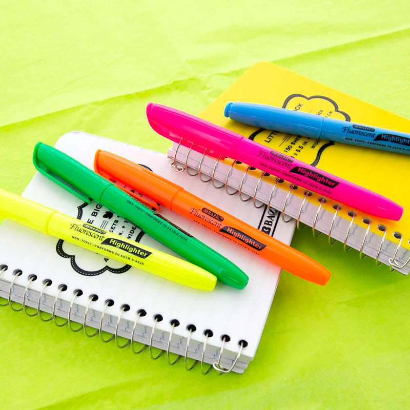 Pen Style Highlighters 5ct W/clip