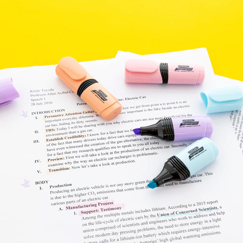 Mini Desk Style Pastel Highlighters