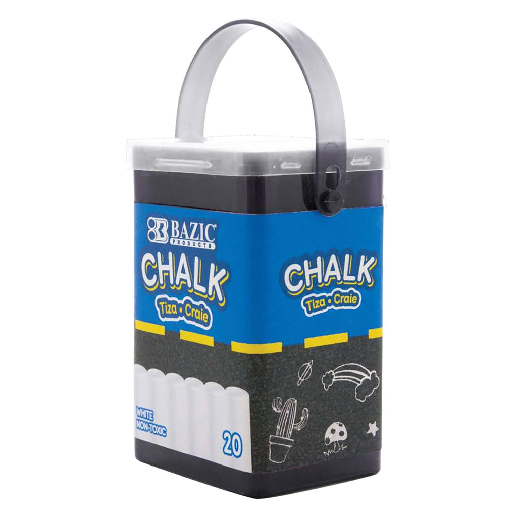 Bazic 20ct White Chalk In Bucket