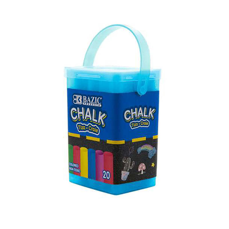 Bazic 20ct Color Chalk In Bucket