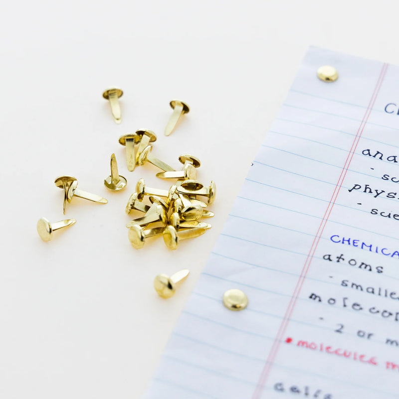 100ct 0.5in Brass-plated Fasteners