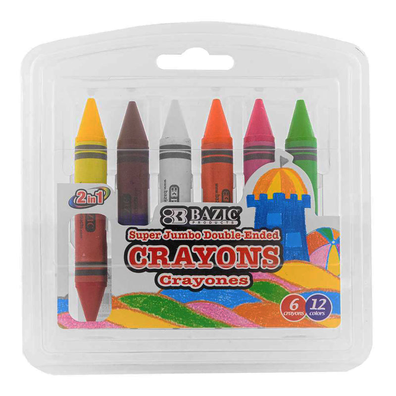 12ct Super Jumbo Crayons Double End Premium