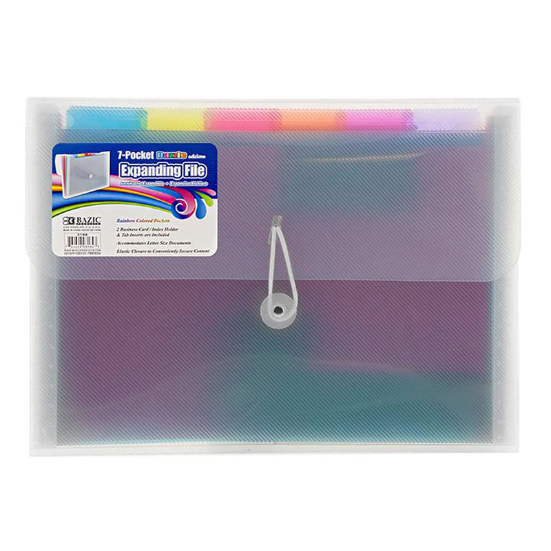 Rainbow 7-Pocket Letter Size Poly Expanding File, Pack of 3