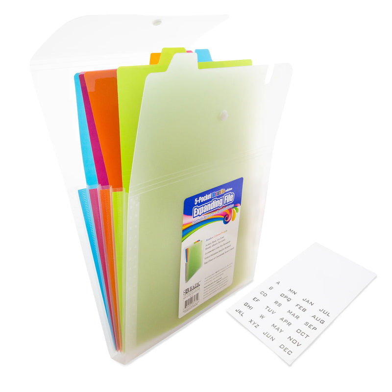 5-pocket Poly Expanding File Letter Vertical