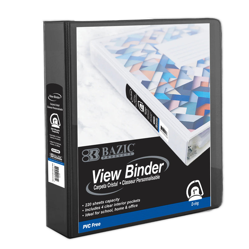 Slant-d Ring View Binder 1in Black W/4 Pockets