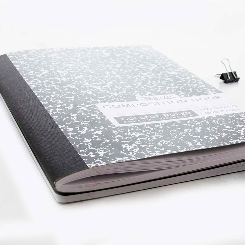 Composition Book College Ruled Black Marble