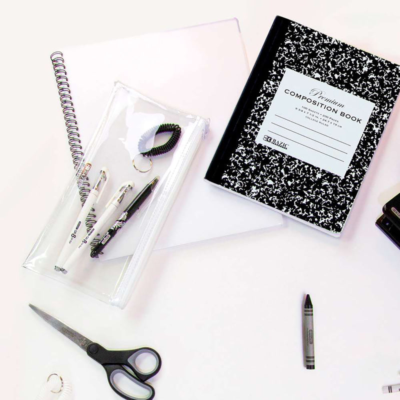 Premium Wide Ruled Composition Book Black Marble