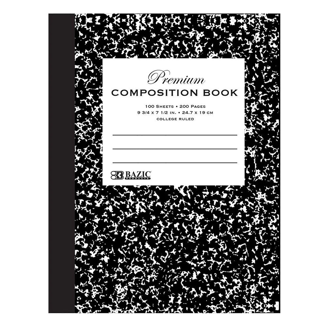 Premium College Ruled Comp Book Black Marble