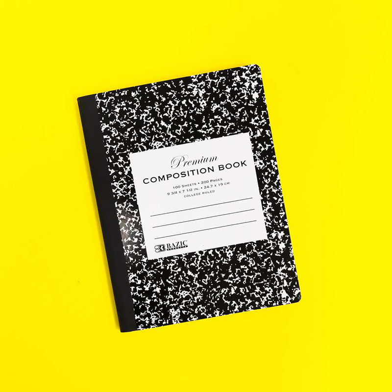 Premium College Ruled Comp Book Black Marble