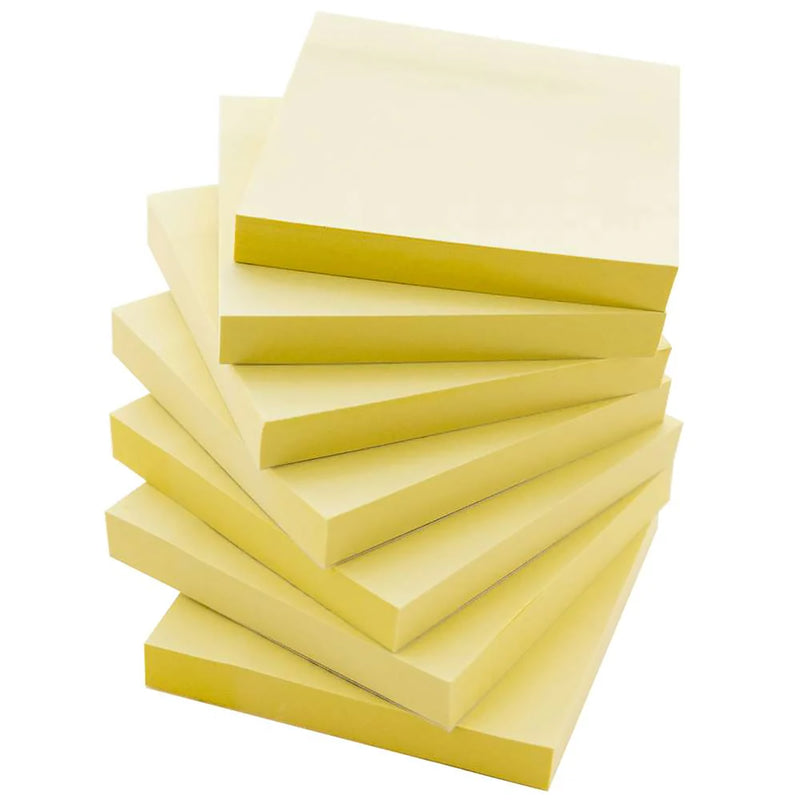 Stick On Notes, 3" x 3", Yellow, 100 Sheets, 12 Per Pack, 3 Packs