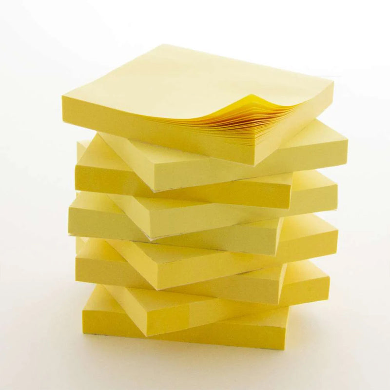 Stick On Notes, 3" x 3", Yellow, 100 Sheets, 12 Per Pack, 3 Packs