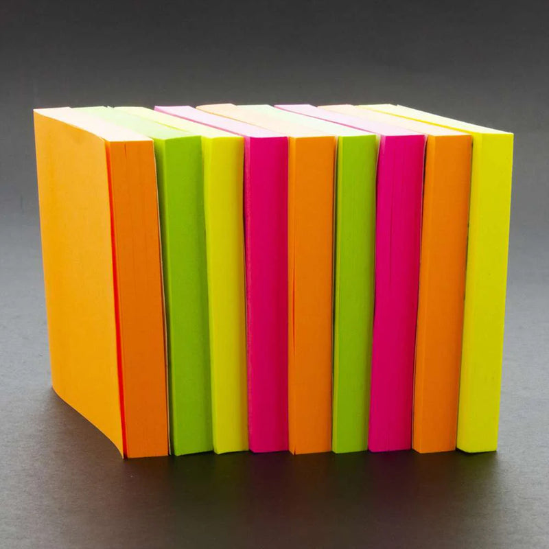 3x3in Neon Asst Stick On Notes 12ct 100 Sheets/pad