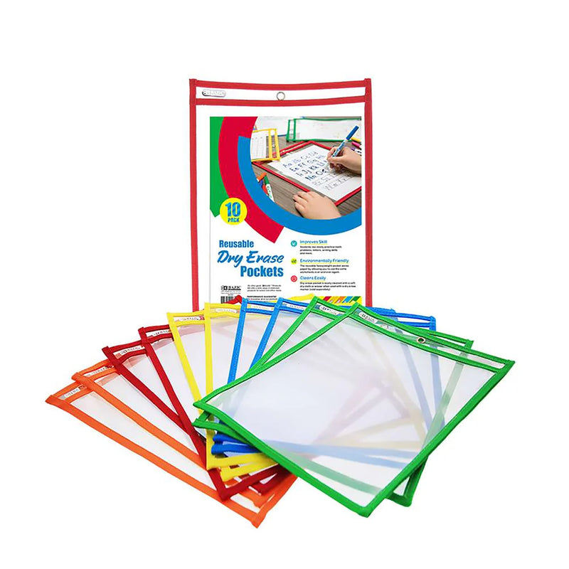 10/pk Reusable Dry Erase Pockets