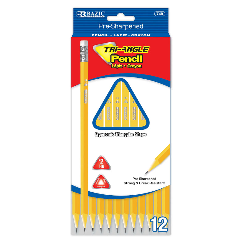 Triangle Ylw Pencil No2 12ct 24pks