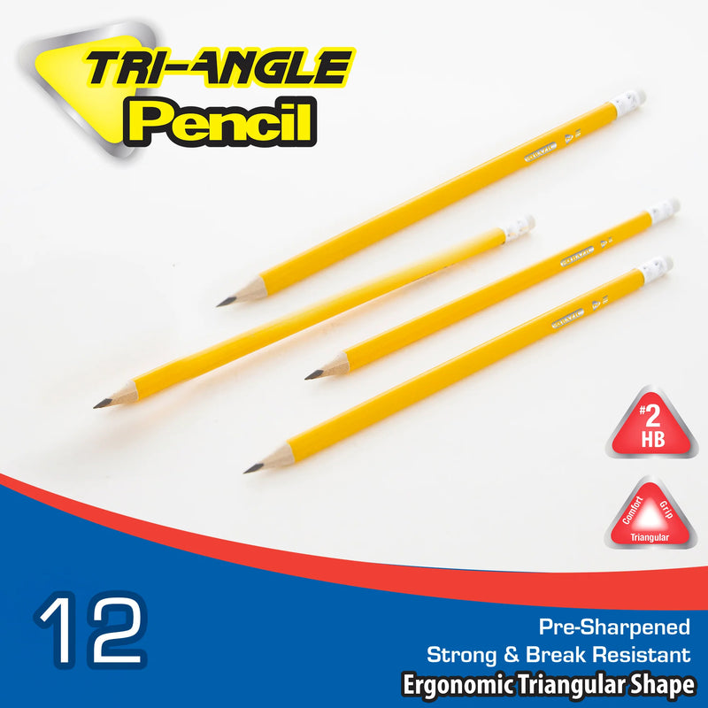 Triangle Ylw Pencil No2 12ct 24pks