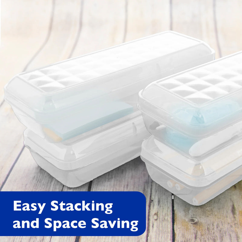 LUCENT Pencil Case Organizer Box, 8", Clear, Pack of 12