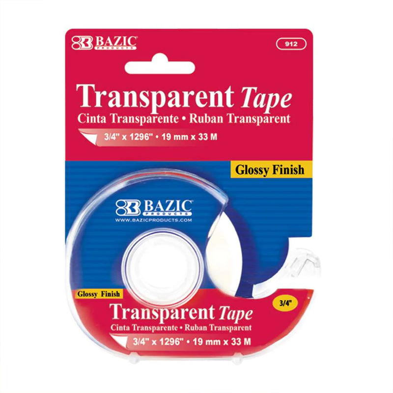 Transparent Tape W/ Dispenser 0.75 X 1296in
