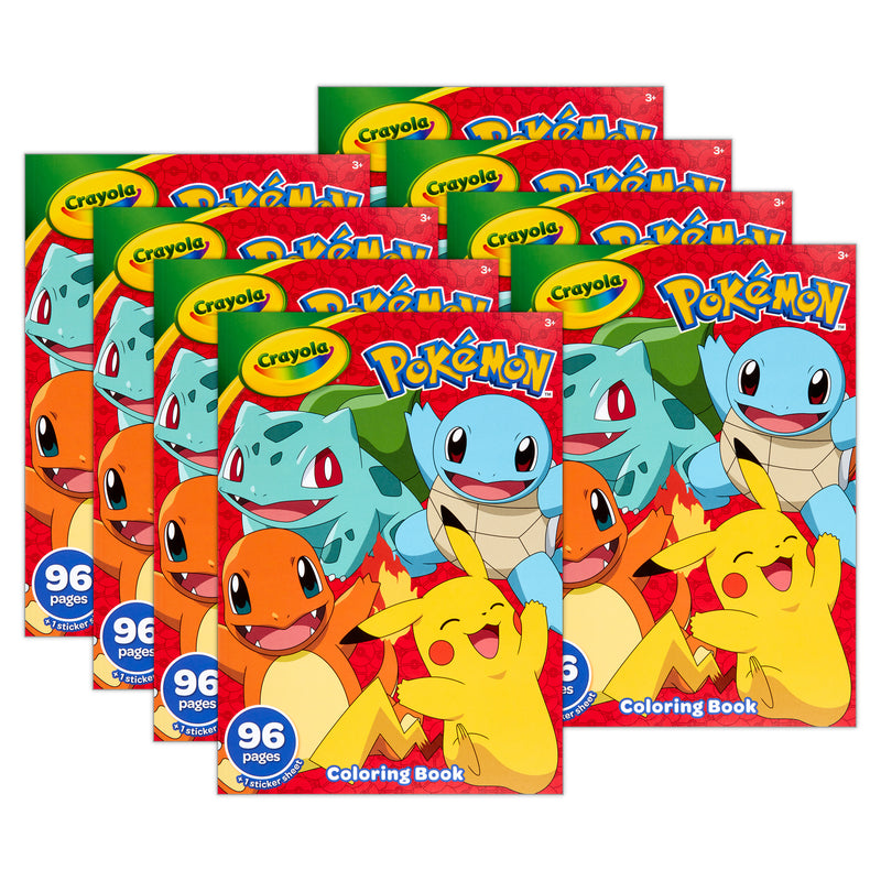 Coloring Book, Pokemon, 96 Pages, Pack of 8