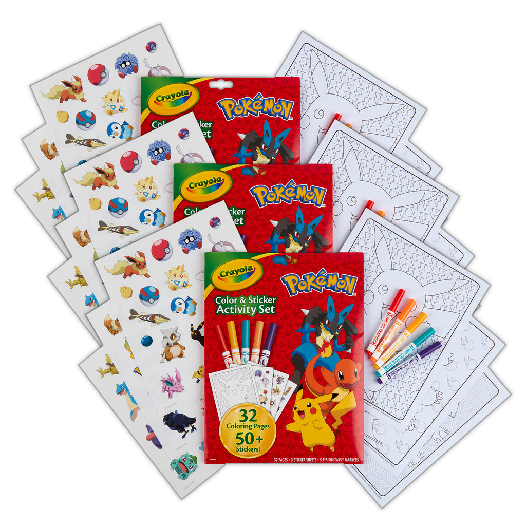 Color & Sticker Activity Set, Pokemon, 3 Sets